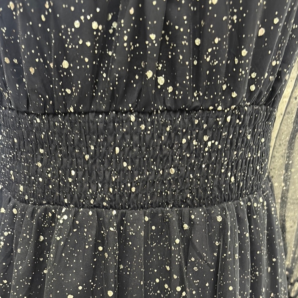 SHEIN Navy Blue Sparkle Long Sleeve Dress - Picture 7 of 15